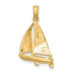 14K 3-D Polished Sailboat Charm - Image 4