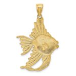 14K Textured Large Angelfish Charm - Image 4