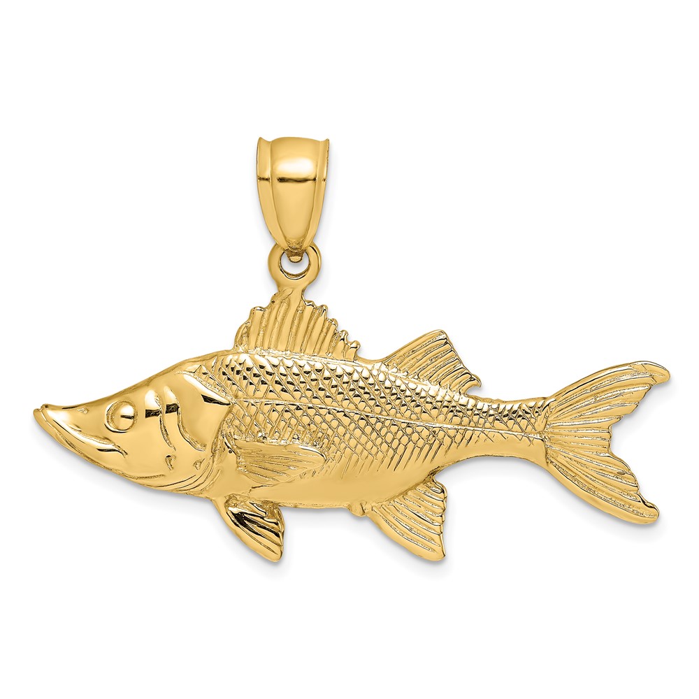 K8115.jpg 14K 3-D Tarpon Fish Charm - Image 1