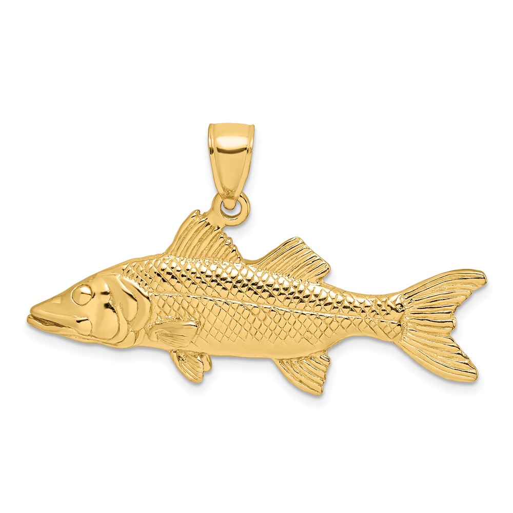 K8118.jpg 14K 3-D Snook Fish Charm - Image 1