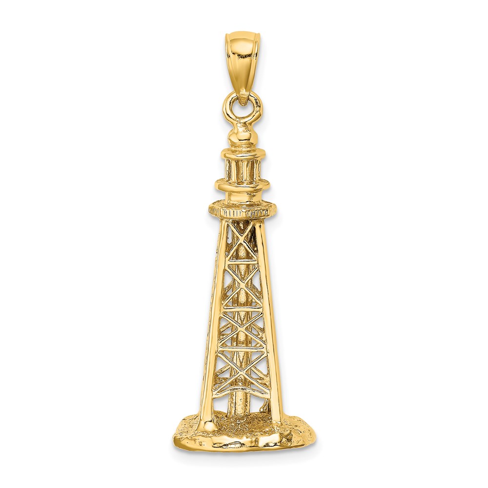 K8125.jpg 14K 3-D SANIBEL ISLAND Lighthouse Charm - Image 1