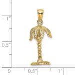 14K 3-D Textured Palm Tree Charm - Image 3