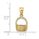14K 2-D Flat Back Basket Charm - Image 3