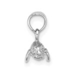 14K White Gold 3-D Polished Mini Manatee Charm - Image 2