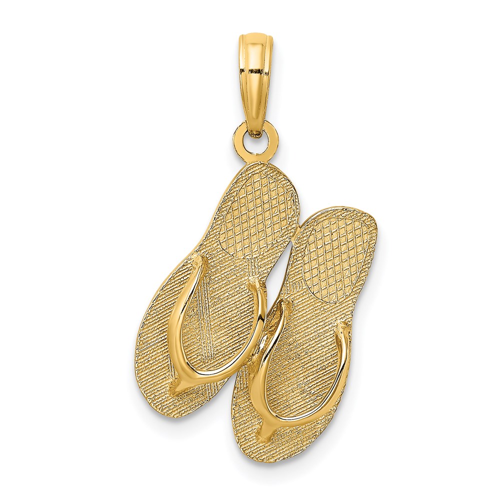 K8151.jpg 14K Large SAN DIEGO Double Flip-Flop Charm - Image 1
