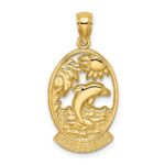 14K TURKS AND CAICOS with Dolphin Sunset Scene Charm