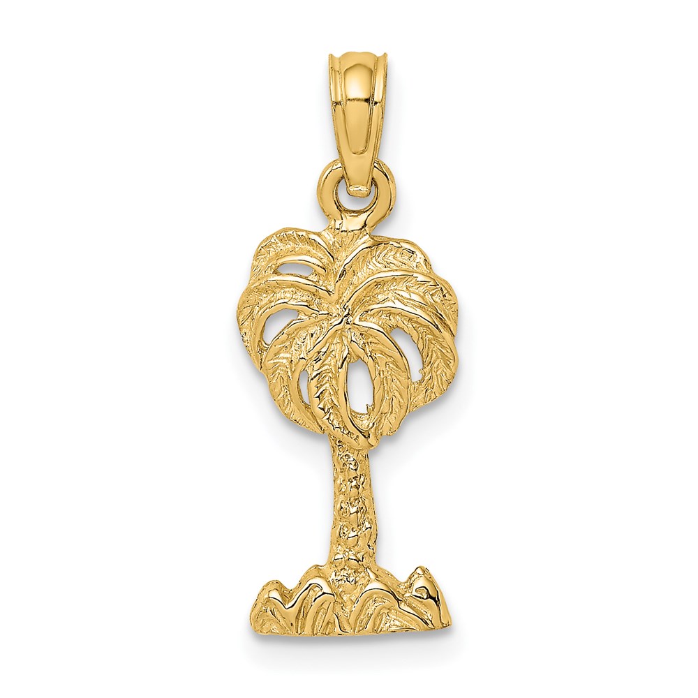 K8173.jpg 14K 2-D Palm Tree Charm - Image 1