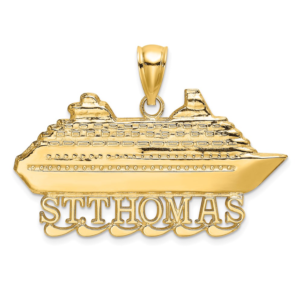 K8200.jpg 14K Large ST. THOMAS Cruise Ship Charm - Image 1