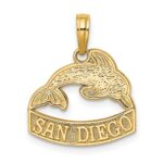 14K SAN DIEGO Banner Dolphins Charm