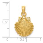 14K Polished Scallop Shell Charm - Image 3