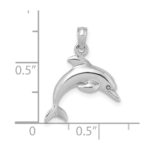 14K White Gold 3-D Dolphin Jumping Charm - Image 3