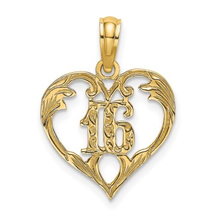 14K 16 Inside Heart Charm