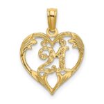 14K 21 In Heart Charm