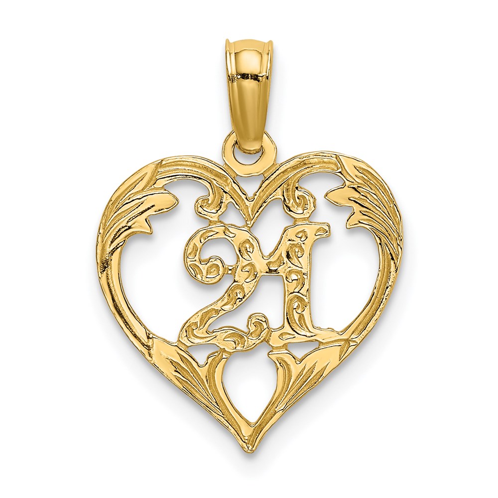 K8288.jpg 14K 21 In Heart Charm - Image 1