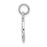 14k White Gold Solid Polished Horseshoe Charm - Image 2