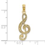 14K Textured Treble Clef Charm - Image 3