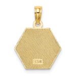 14K Caduceus Textured Back Medical Charm - Image 4