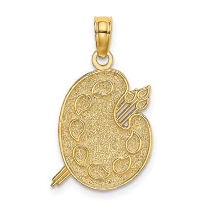 14K Engraved Textured Painters Palette Charm