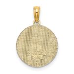 14K Textured COMMUNION Cup on Round Disc Charm - Image 4