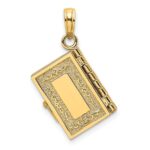 14K 3-D HOLY BIBLE with Lord's Prayer and Moveable Pages Pendant - Image 4