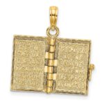 14K 3-D HOLY BIBLE with Lord's Prayer and Moveable Pages Pendant - Image 7