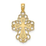14K Beaded Lace Trim Cross Charm
