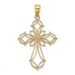 14K Cut-Out Shapes Fancy Cross Charm