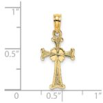 14K 4-Leaf Clover Cross Charm - Image 3