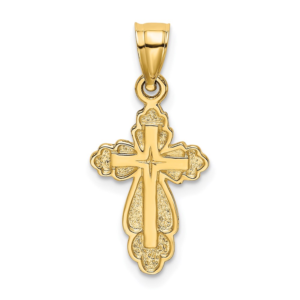 K8340.jpg 14K Solid Polished and Textured Cross Charm - Image 1