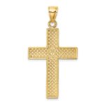 14K Polished Large Block Cross with Open Back Charm - Image 4