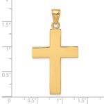 14K Polished Large Block Cross with Open Back Charm - Image 3