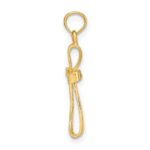 14K 3-D Textured Polished Twisted Cross Charm - Image 2