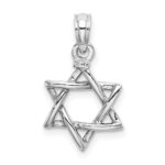14K White Gold Polished Star Of David Charm - Image 4