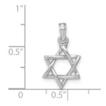 14K White Gold Polished Star Of David Charm - Image 7