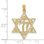 14K Textured Star Of David with Chai Charm - Image 3