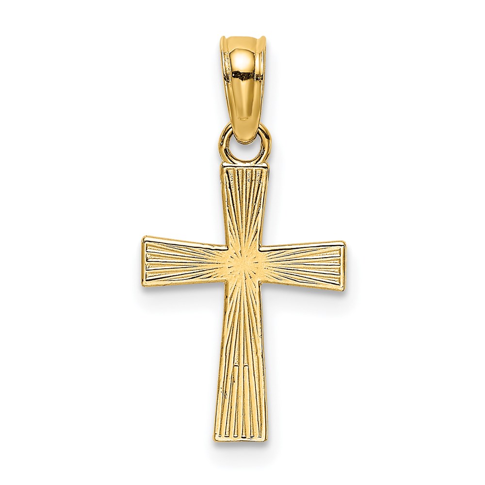 K8365.jpg 14K Small Textured Cross Charm - Image 1