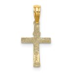 14K Textured Mini Cross with Heart Charm - Image 4