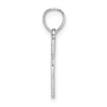 14K White Gold Diamond Shape Center Mini Cross Charm - Image 2