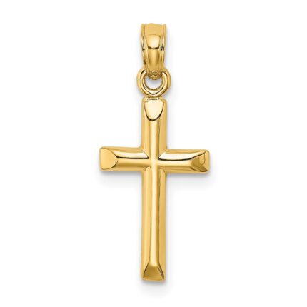 14K Polished Cross Charm