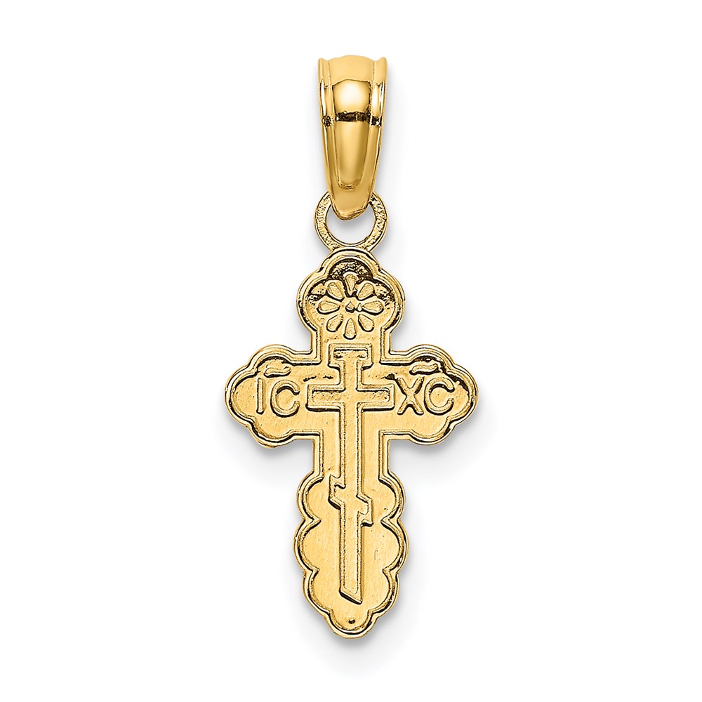 K8377.jpg 14K Mini Eastern Orthodox Cross Charm - Image 1