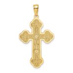 14K Scroll Cross with Sunburst Center Charm - Image 4