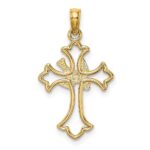 14K Cut-Out Dove Center Cross Charm - Image 4