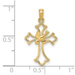 14K Cut-Out Dove Center Cross Charm - Image 3
