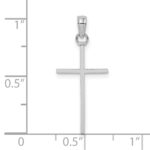 14K White Gold 3-D and Polished Stick Cross Charm - Image 3