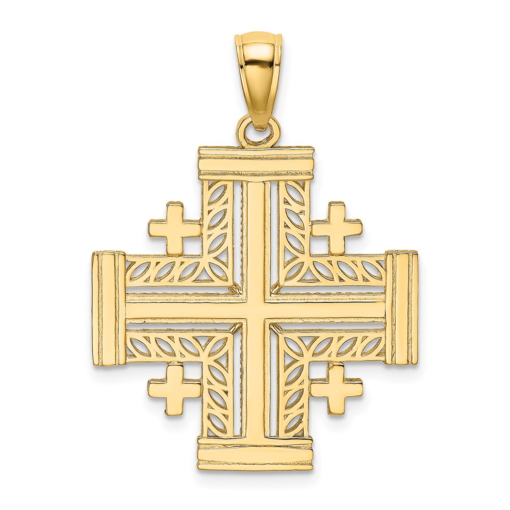 K8406.jpg 14K Cut-Out Jerusalem Cross Charm - Image 1