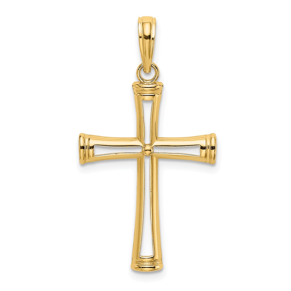 K8421.jpg 14K Polished and Cut-Out Cross Pendant - Image 1