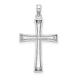 14K White Gold Polished and Cut-Out Cross Pendant - Image 3
