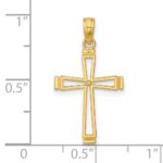 14k Cut-out Cross Pendant - Image 3