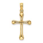 14K Polished Beveled Cut-out Cross Pendant