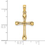 14K Polished Beveled Cut-out Cross Pendant - Image 3